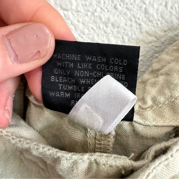 VTG Express Women's XL 100% Linen Pants Trouser Wide Leg Minimal Coastal Tan - Picture 7 of 11